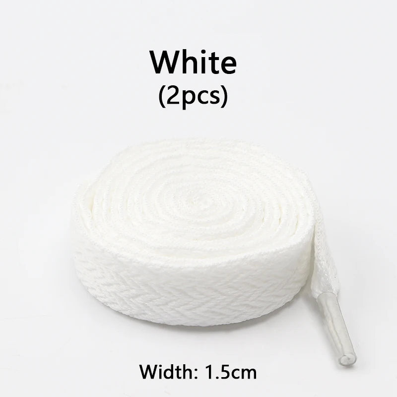 Flat Wavy Shoelaces for Sneakers – Trendy Wide Replacement Shoe Laces for Casual, Sport & Streetwear Shoes (1.5cm / 2cm / 3cm Widths)