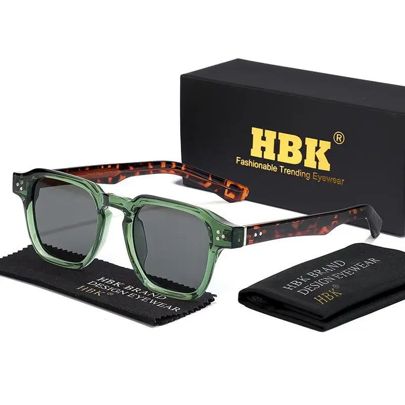 HBK Square Gradient Sunglasses — UV400 Vintage Style for Men