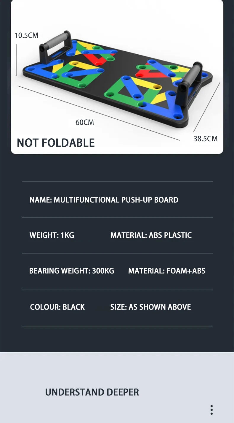 Portable Foldable Push-Up Board Set with Handles – Multi-Function Fitness Training Equipment