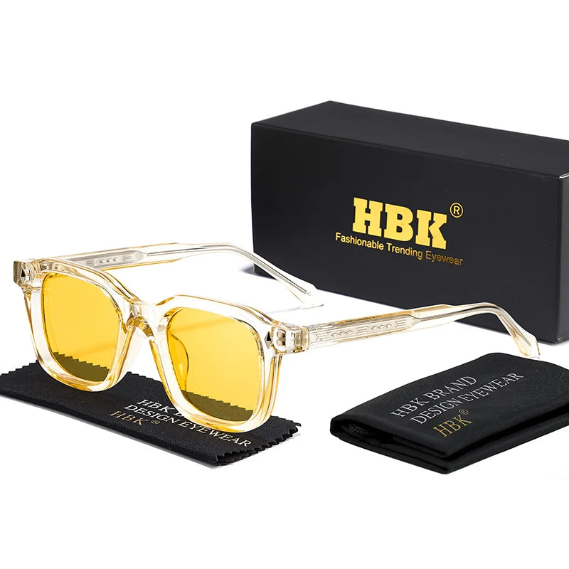 Square UV400 Sunglasses with Vintage Temple Tips — Unisex Fashion Eyewear