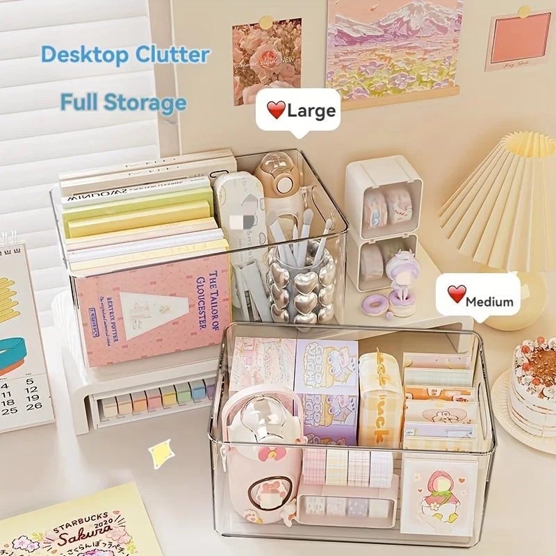 Stackable Clear Plastic Storage Bin – Multi-Purpose See-Through Organizer for Home and Office