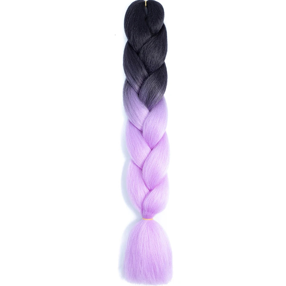 GlowStrands 24” Jumbo Braids for Kids & Adults – Ombre Kanekalon Hair Extensions, Easy Styling & Natural Feel