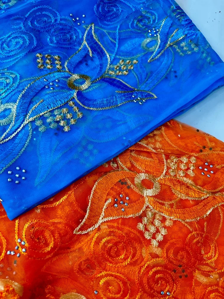 Women's Embroidered Voile Hijab Scarf