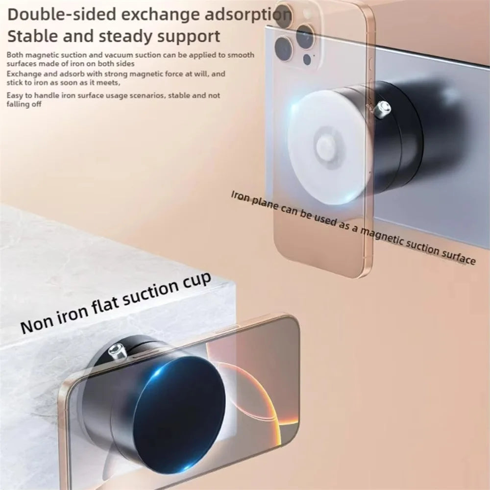 Magnetic Car Phone Holder – Foldable Dashboard Stand with 360° Rotation and Suction Cup Mount