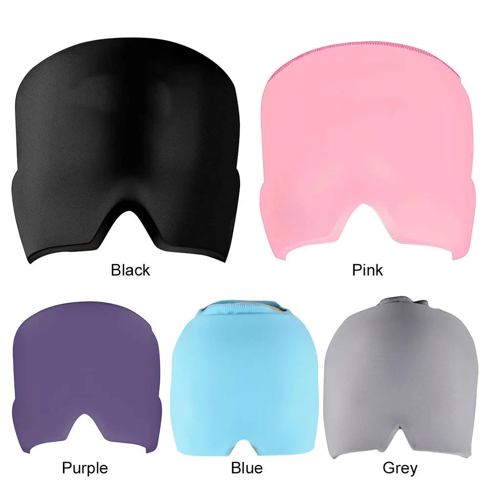 Migraine Relief Cap – Gel Ice Head Wrap with Cold Compress Therapy & Eye Mask