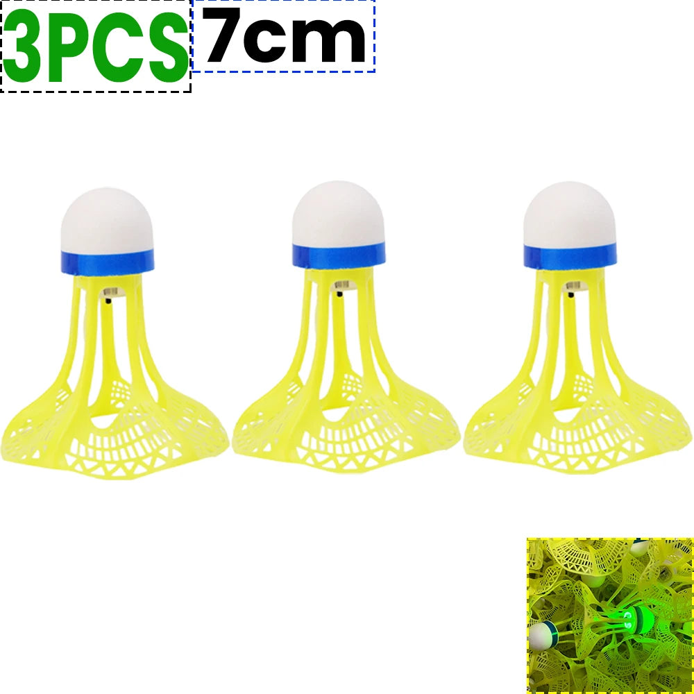 12 or 1 PCS LED Light-Up Badminton Shuttlecocks – Colorful Luminous Foam Badminton Balls for Kids and Sports