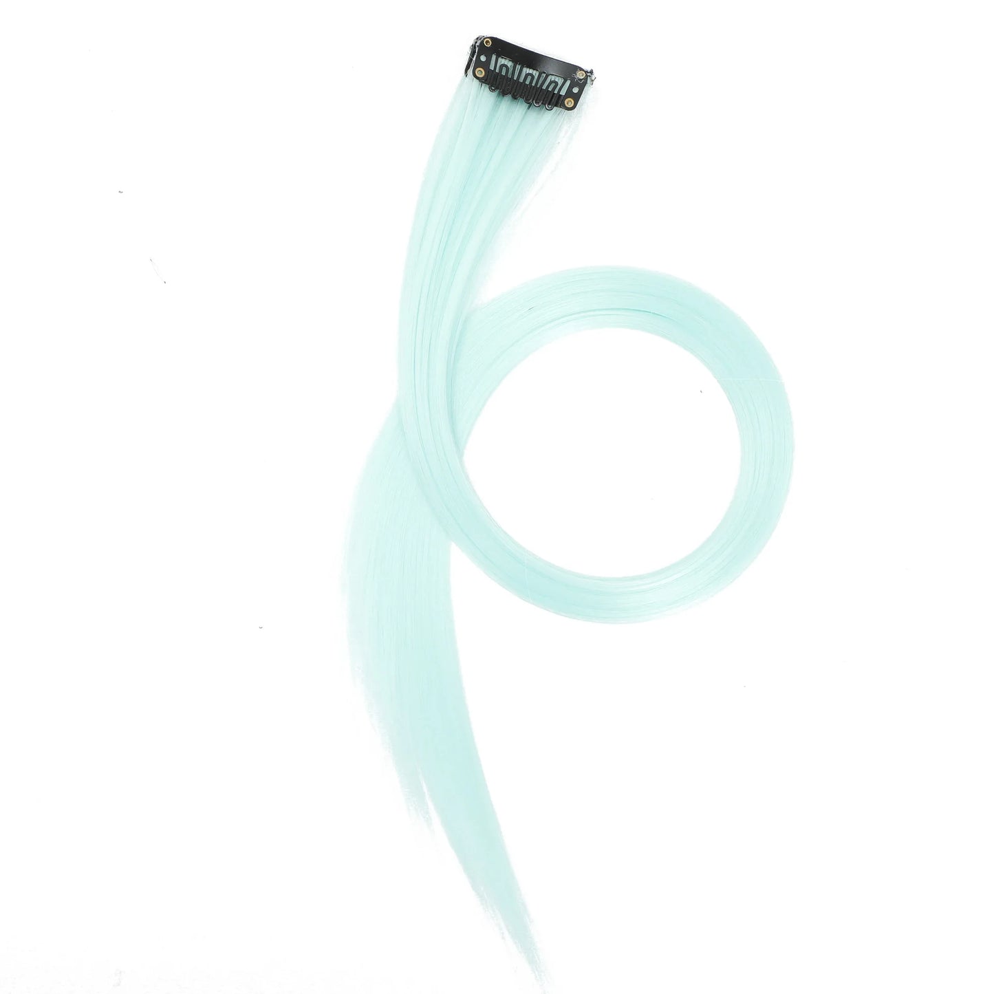 22-Inch Straight Clip-In Synthetic Hair Extensions – Colorful Highlight Hairpiece
