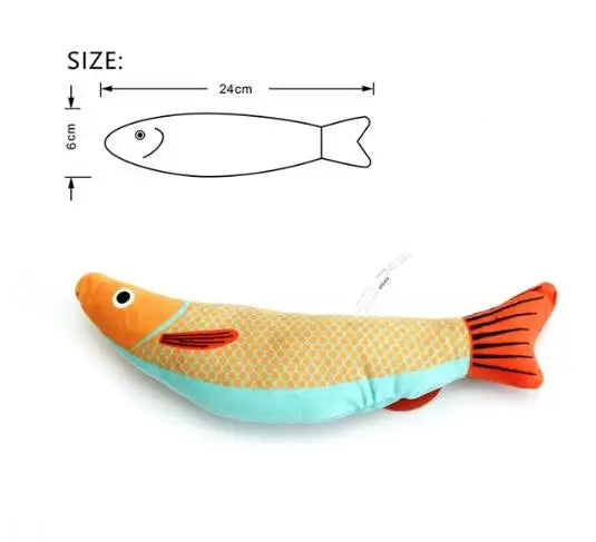 Interactive Cat Fish Toy with Catnip – Soft Durable Plush Chew Toy for Kittens and Cats