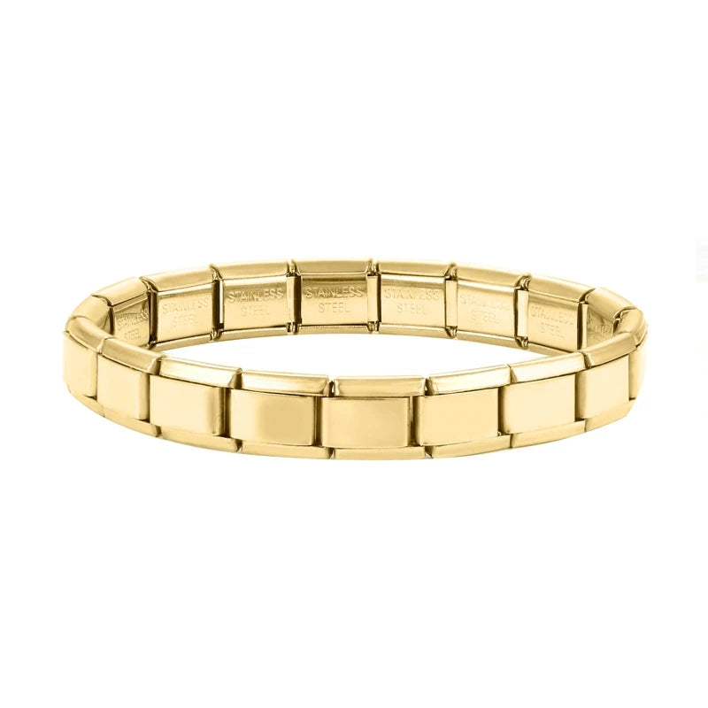 Creative Christmas Bracelet – High-Quality Stainless Steel 9mm Wide Elastic Charm Bracelet for Women, Perfect Birthday or Holiday Gift