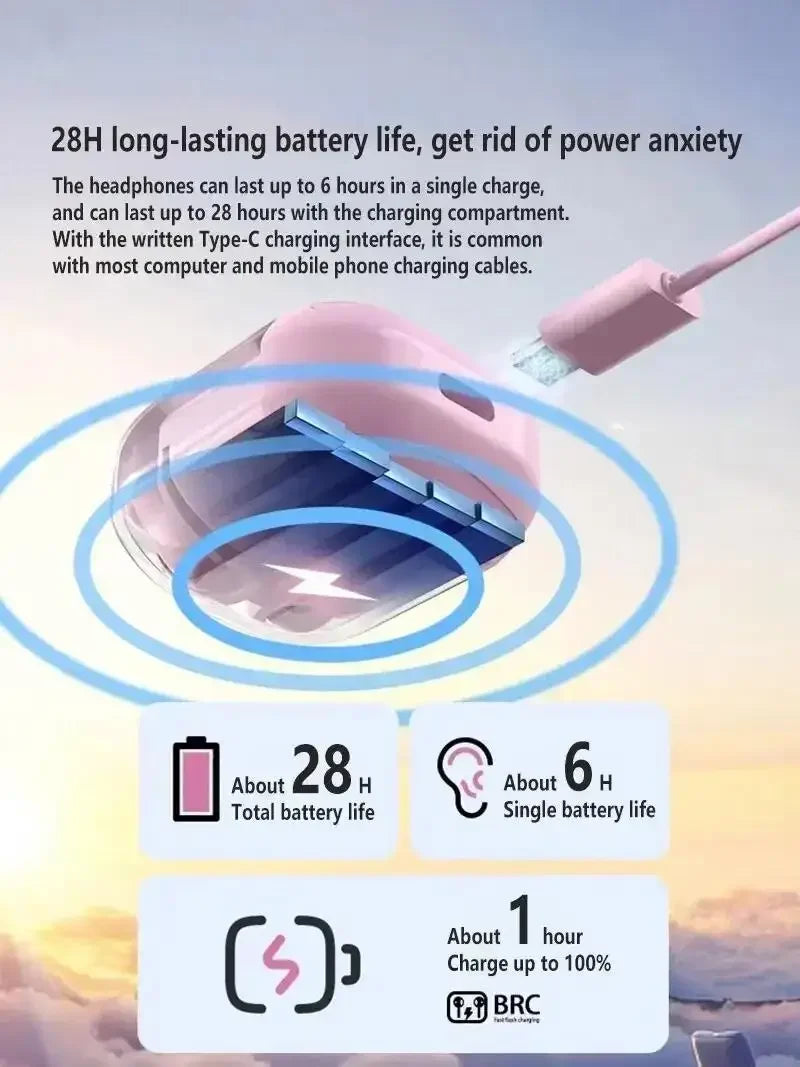 T2 TWS Gaming Earbuds Bluetooth 5.3 – HD HiFi Stereo, Noise Reduction, Wireless Earphones with Protective Case & Lanyard