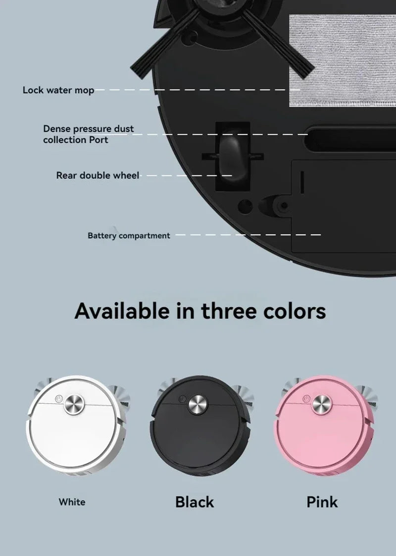 Automatic Robot Vacuum Cleaner 5-in-1 – Smart Sweeper, Mop & Mini Cleaning Machine with USB Charging for Home (2026 Model)