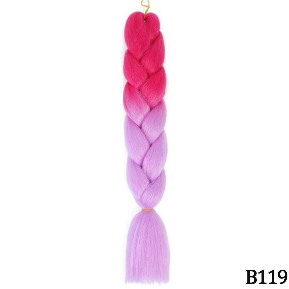 GlowStrands 24” Jumbo Braids for Kids & Adults – Ombre Kanekalon Hair Extensions, Easy Styling & Natural Feel