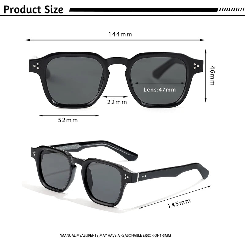 HBK Square Gradient Sunglasses — UV400 Vintage Style for Men