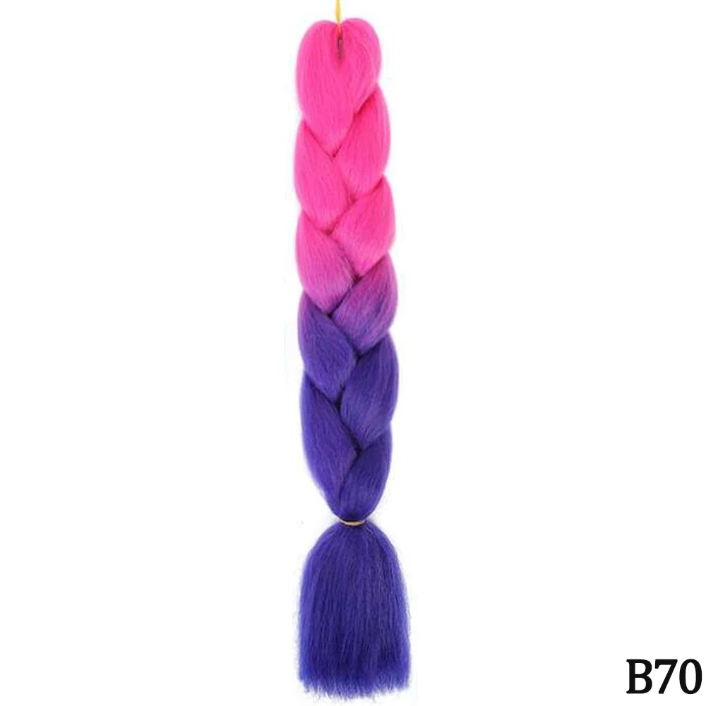 GlowStrands 24” Jumbo Braids for Kids & Adults – Ombre Kanekalon Hair Extensions, Easy Styling & Natural Feel