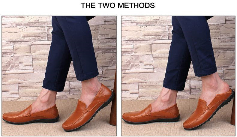 Men’s Genuine Leather Loafers – Italian-Style Breathable Slip-On Dress Shoes | Casual & Formal Fit, Plus Sizes