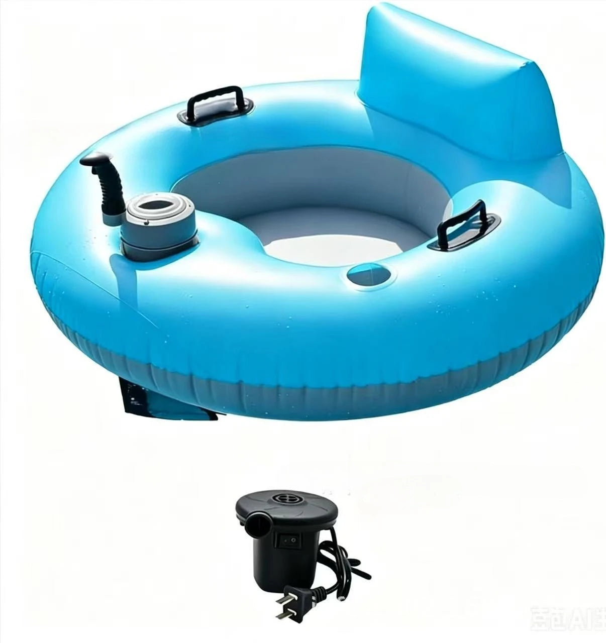Inflatable Motorized Pool Lounger with Dual-Motor Propeller