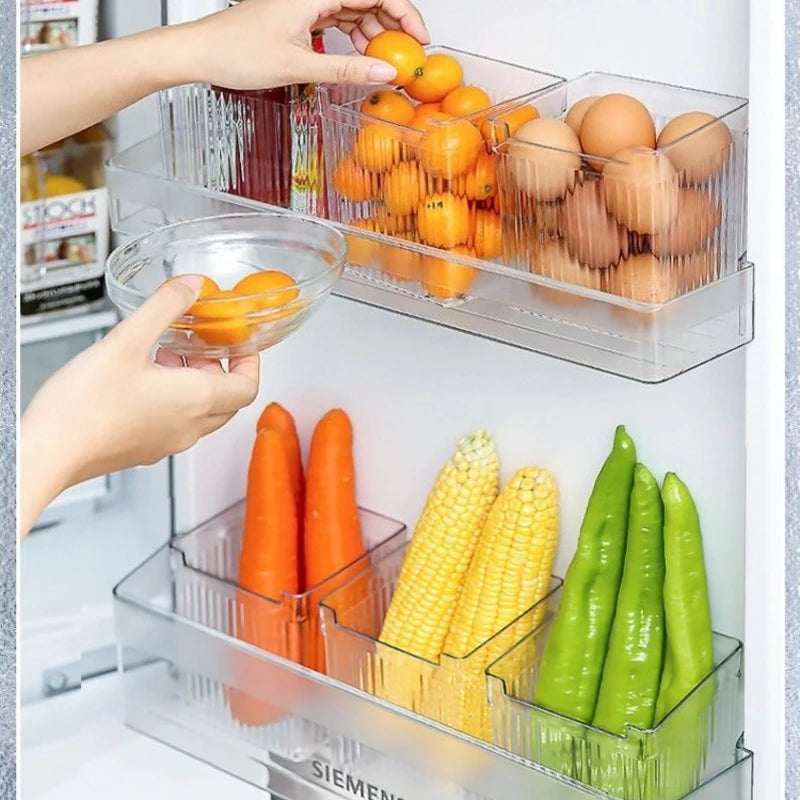3-Piece Clear Refrigerator Organizer Bins – Food & Seasoning Storage Boxes for Kitchen and Fridge Organization