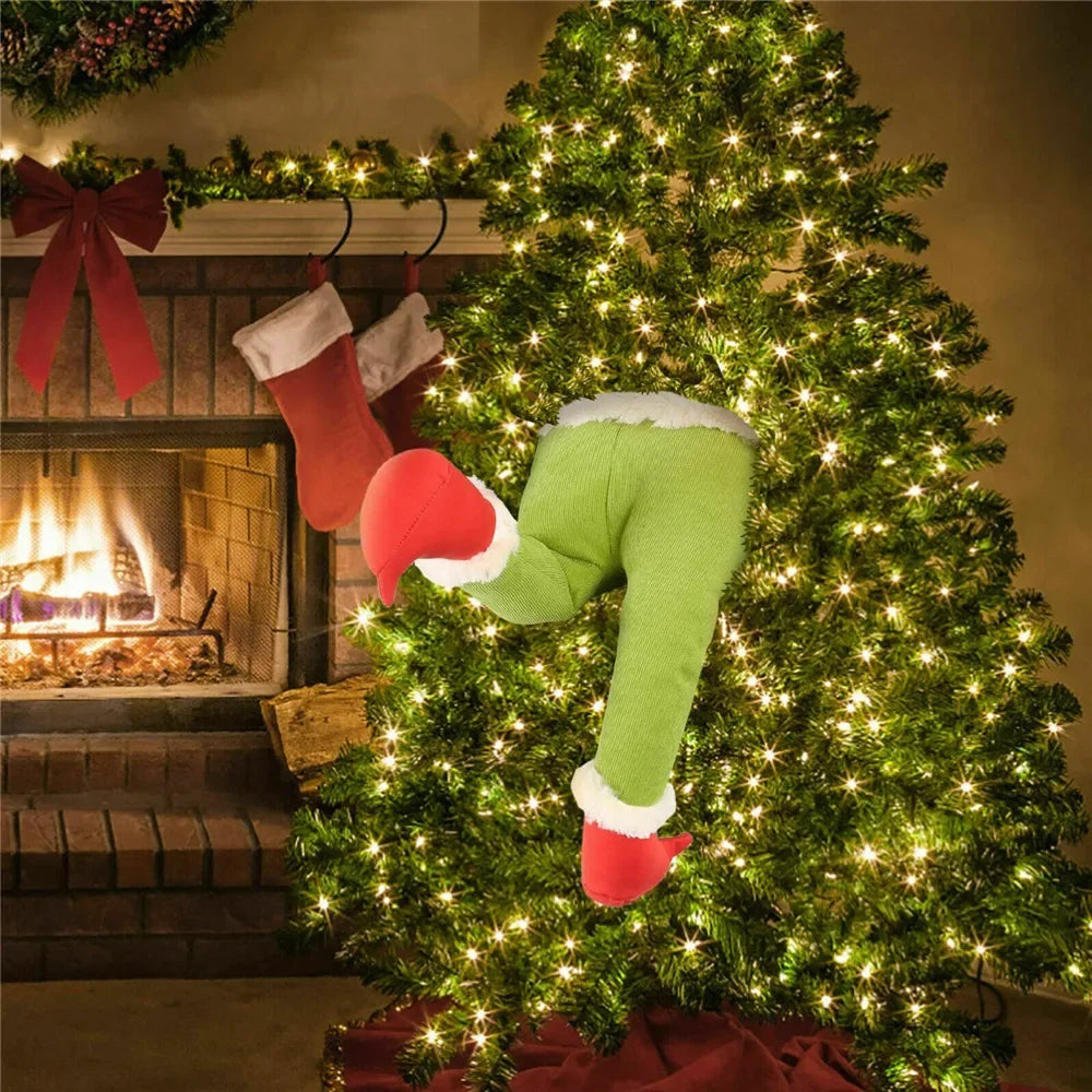 Christmas Elf Leg Plush Toy – Festive Tree Decoration & Holiday Home Decor