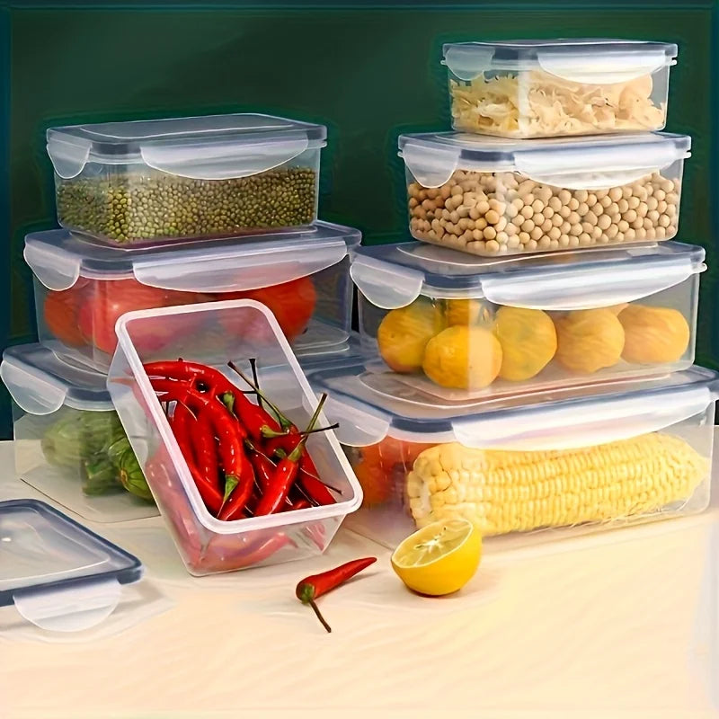 Clear Kitchen Food Storage Container Set – Microwave-Safe, Multi-Purpose Plastic Lunch Boxes with Lids + 24 Chalkboard Labels