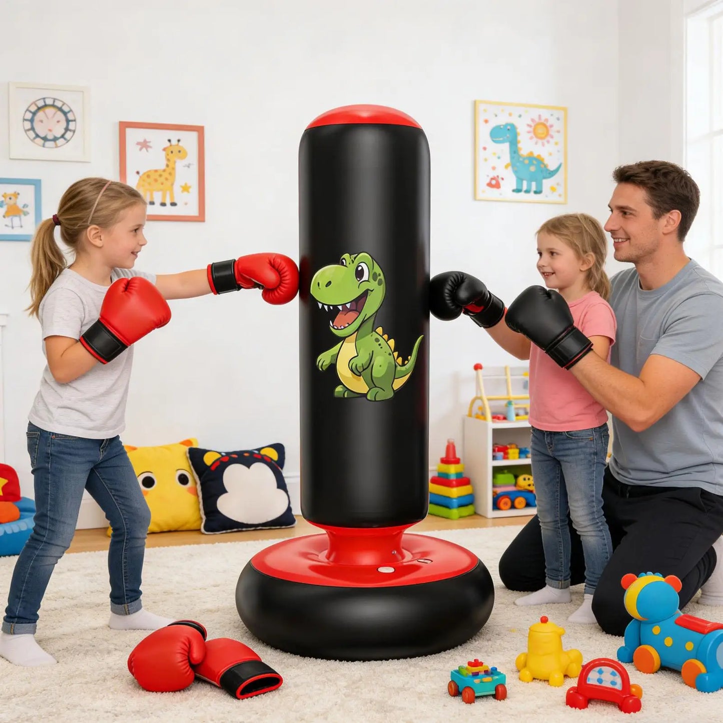 Kids Punching Bag Inflatable Training Fitness Equipment Kids Boxing Bag For Practice Karate For Teenager Boys Girls Karate ﻿
