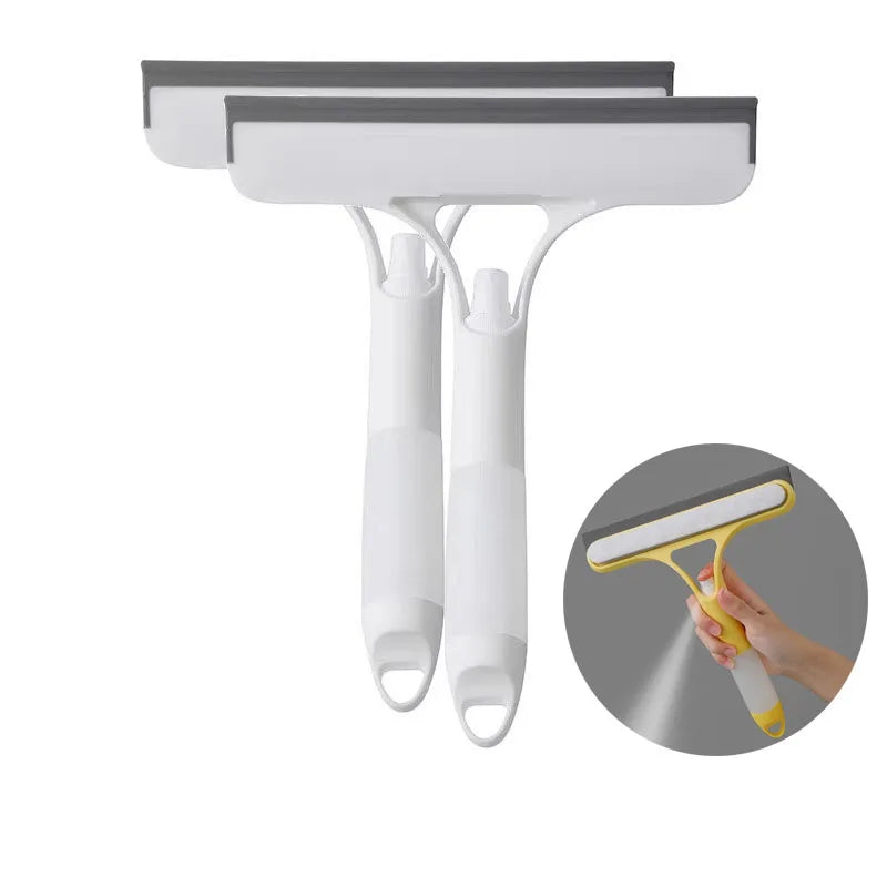 3-in-1 Window Cleaning Tool – Spray Bottle, Microfiber Scrubber & Squeegee for Glass, Mirrors & Cars | Multi-Purpose Household Cleaner