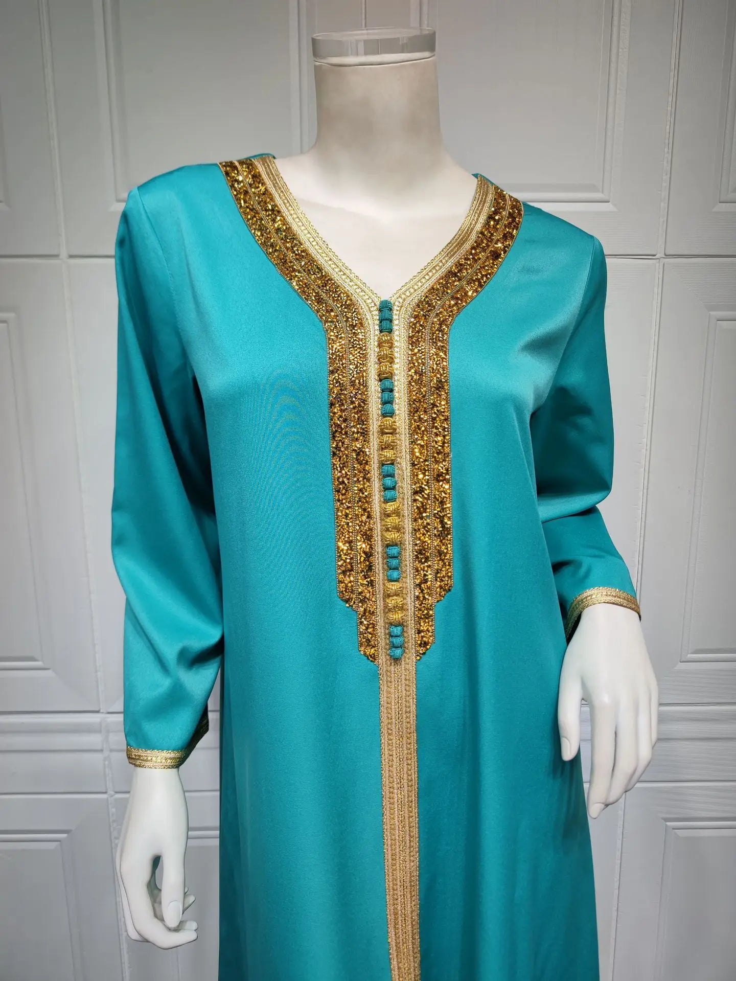 2026 Women’s Two-Piece Dress Set – Modest Islamic Long Maxi Dress, Elegant Rhinestone Embellished Outfit, Luxury Muslim Fashion for Party, Evening & Casual Wear