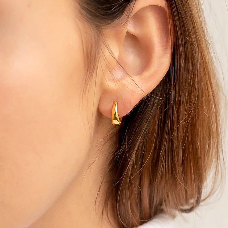 925 Sterling Silver Multi-Turn Hoop Earrings with White Zircon, Fashion Punk Jewelry for Women
