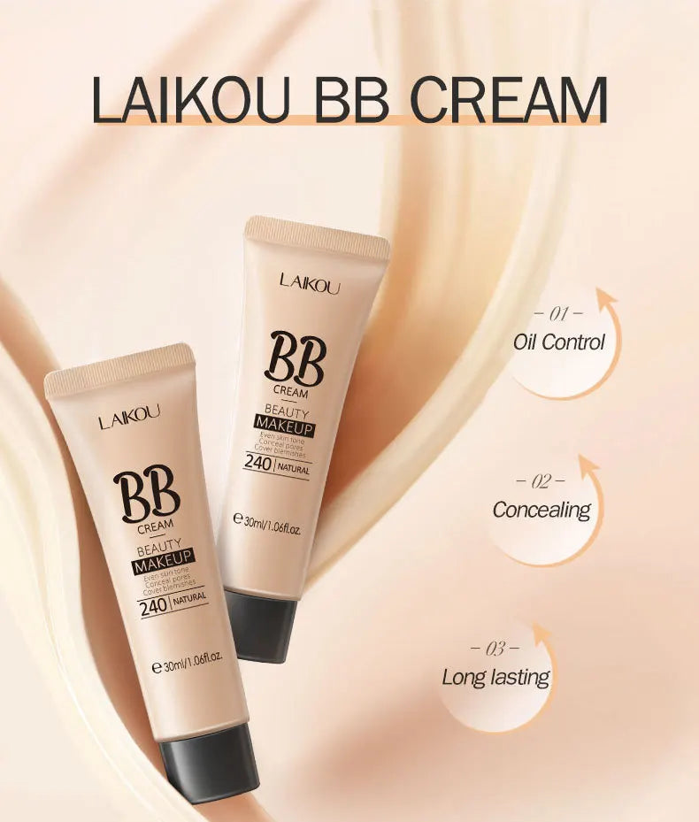 LAIKOU BB Cream with SPF — Lightweight Liquid Foundation & Concealer
