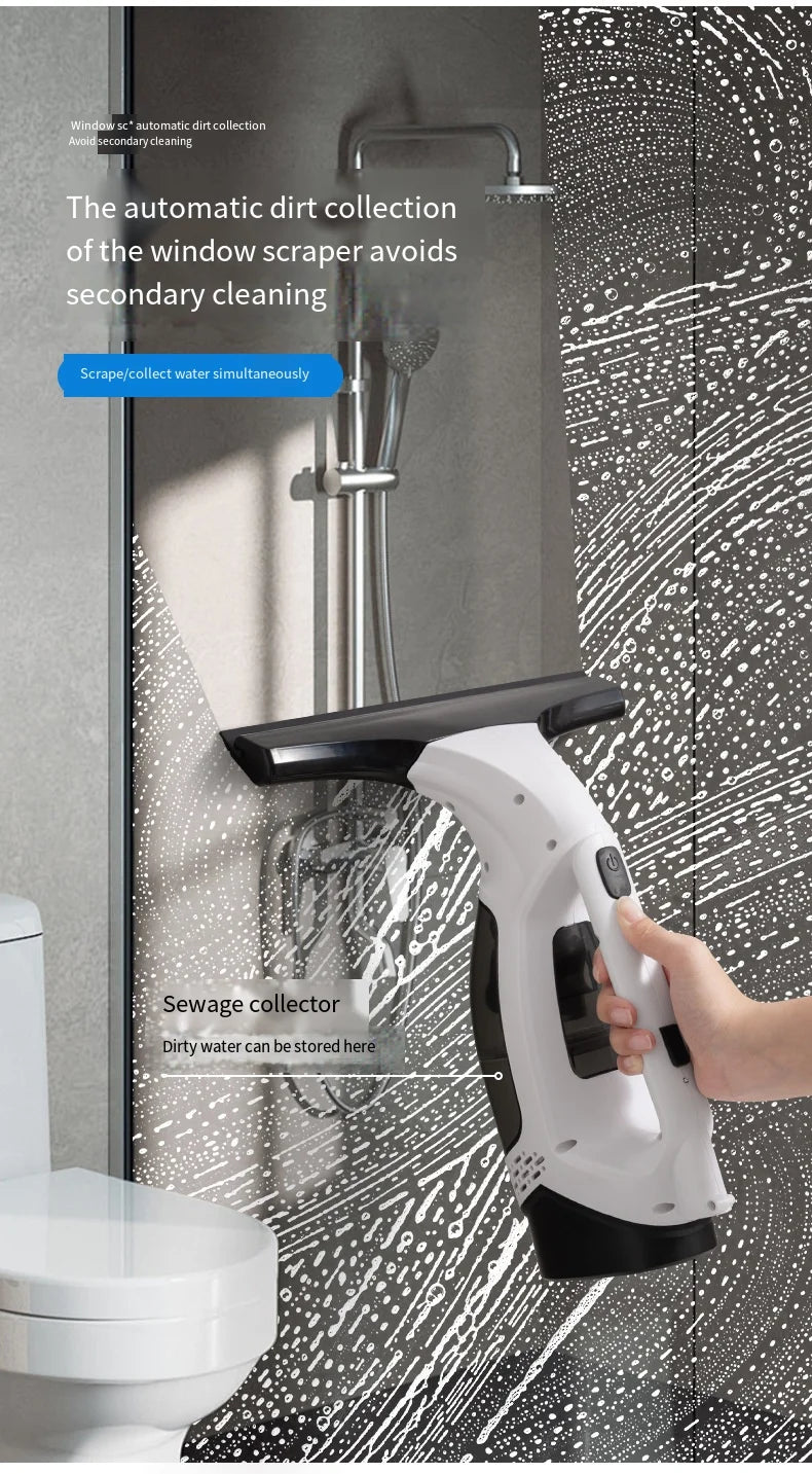 Multifunctional Cordless Electric Window Cleaner | Rechargeable Automatic Glass Cleaning Machine for Windows, Mirrors & Shower Glass