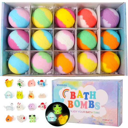 Kids Bath Bombs with Surprise Toys Inside – 15-Pack Gift Set