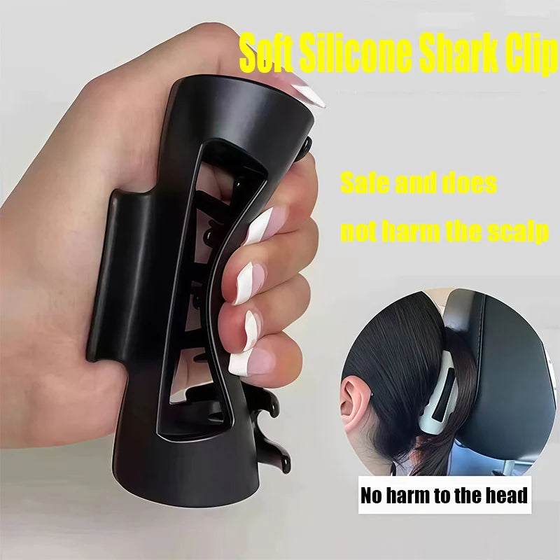 Soft Silicone Shark Hair Clip – Anti-Slip, Anti-Collision Back-of-Head Protection, Durable & Comfortable Women’s Hair Claw
