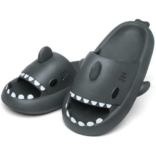 Shark Slides – Cloud Slippers for Men & Women | Summer Open-Toe Sandals | Anti-Slip Casual Beach, Pool & Shower Shoes