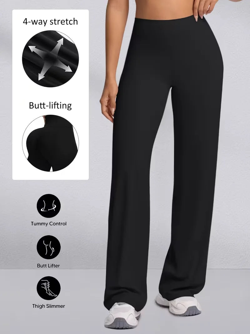 Women's High-Waist Straight Wide Leg Yoga Pants