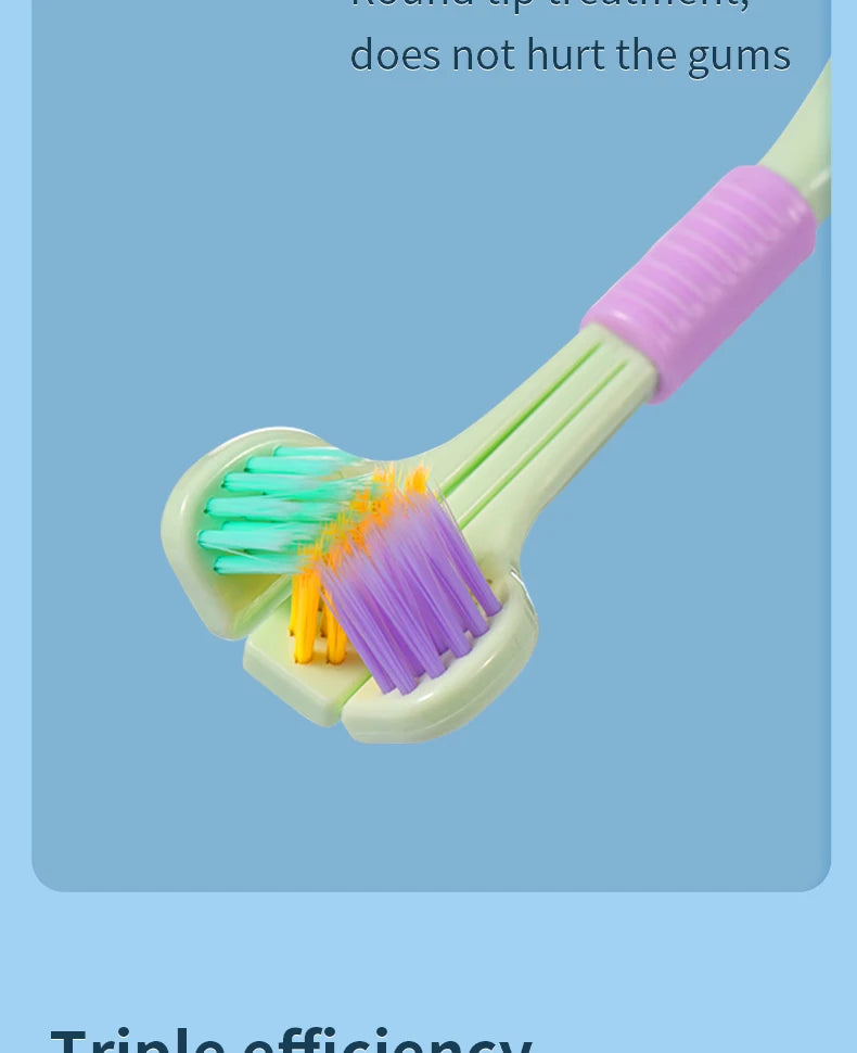 Three-Sided Toothbrush with Soft Ultra-Fine Bristles – Complete Oral Care & Gentle Teeth Cleaning