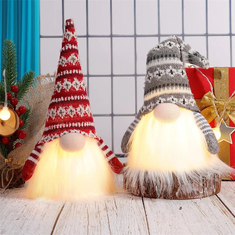 LED Faceless Doll Elf Gnome with Lights – Christmas Decoration & Holiday Gift (20cm / 30cm)