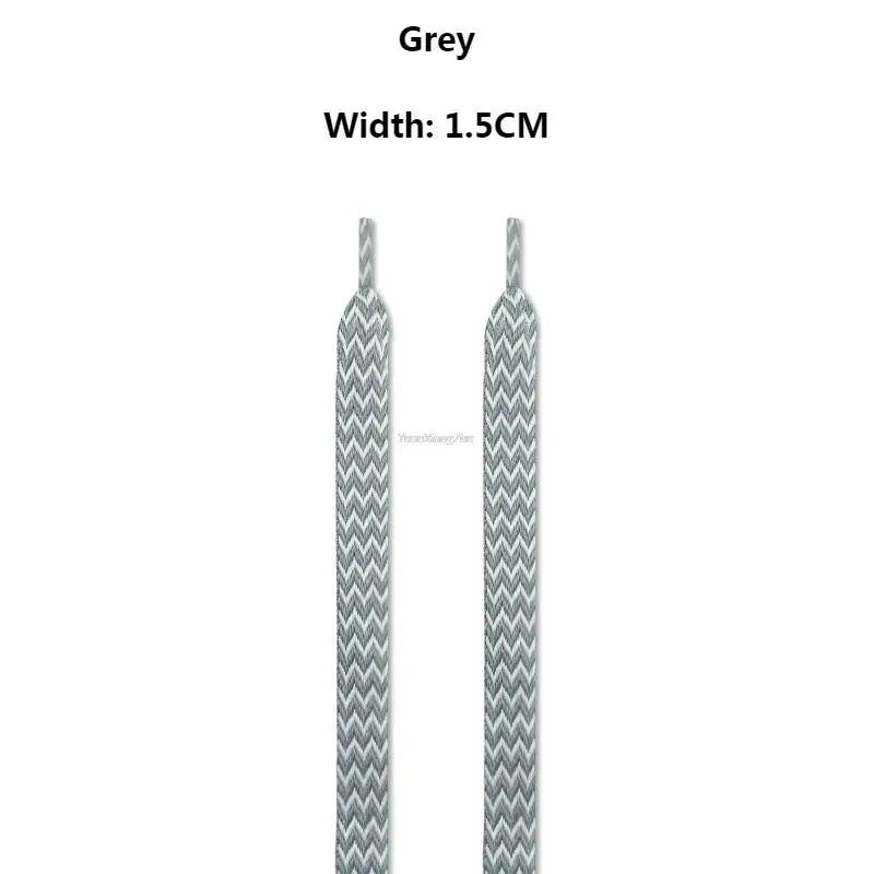 Flat Wavy Shoelaces for Sneakers – Trendy Wide Replacement Shoe Laces for Casual, Sport & Streetwear Shoes (1.5cm / 2cm / 3cm Widths)