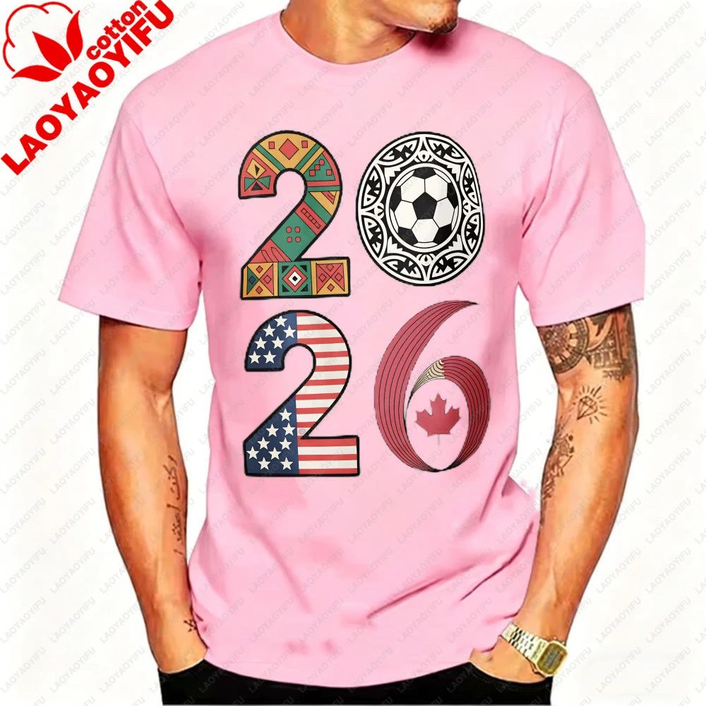 USA, Canada & Mexico Soccer Flag T-Shirt – Cotton Graphic Tee (2026 Edition)