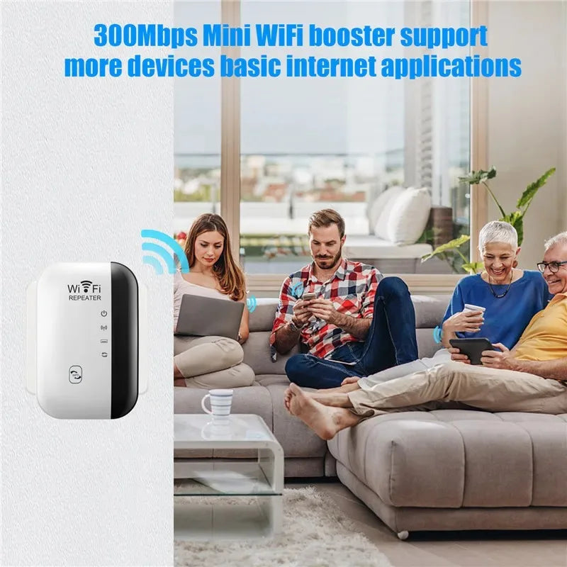 300Mbps WiFi Range Extender & Signal Booster, 802.11N Wireless Repeater, Network Amplifier for Home and Office