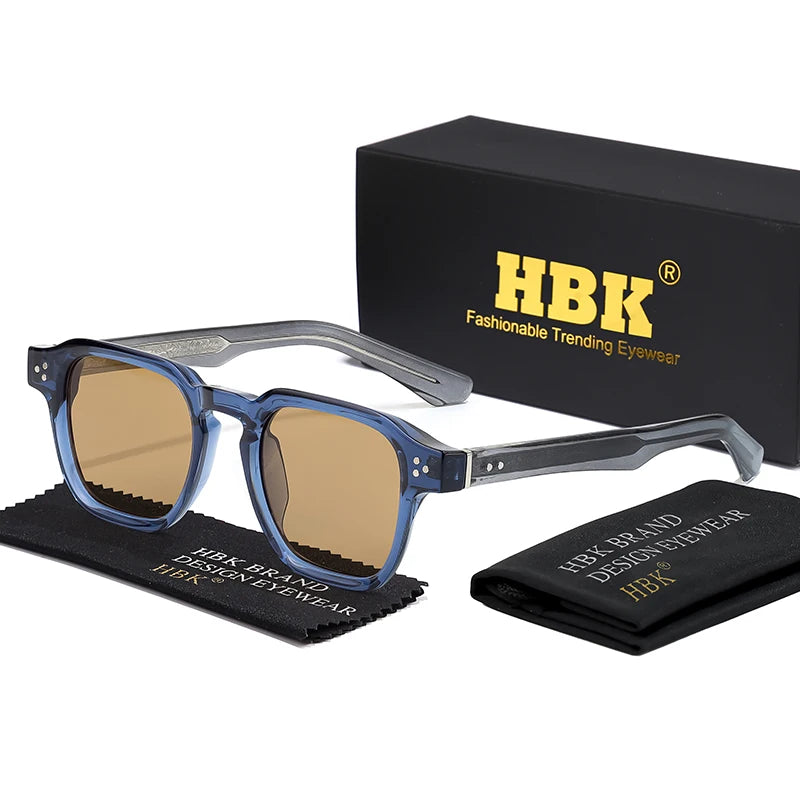 HBK Square Gradient Sunglasses — UV400 Vintage Style for Men