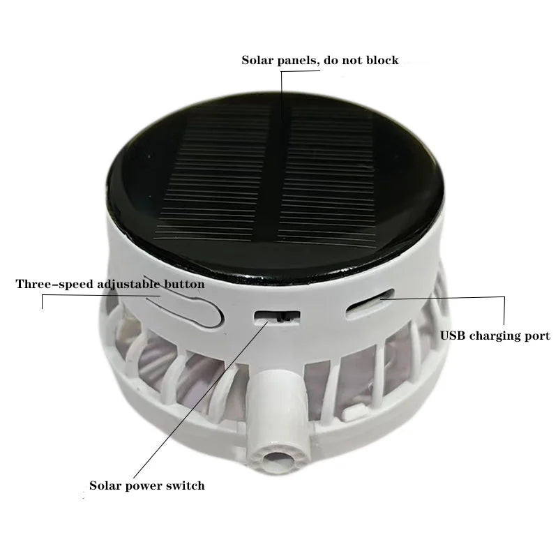 Solar Fan Baseball Cap with USB Charging — Unisex Outdoor Hat