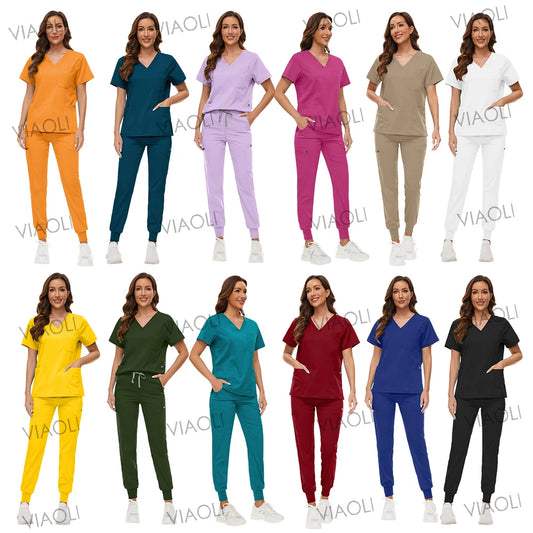 Medical Uniform Nursing Clothes Beauty Costume Nurse Scrubs Sets Doctor Dentist Workwear Clinical Tops Pants