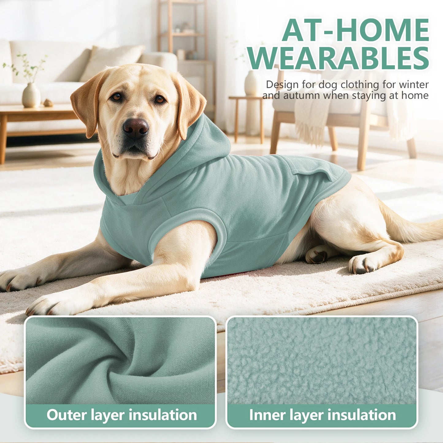 Christmas Sleeveless Dog Hoodie — Warm Pet Sweatshirt for Small to Large Dogs