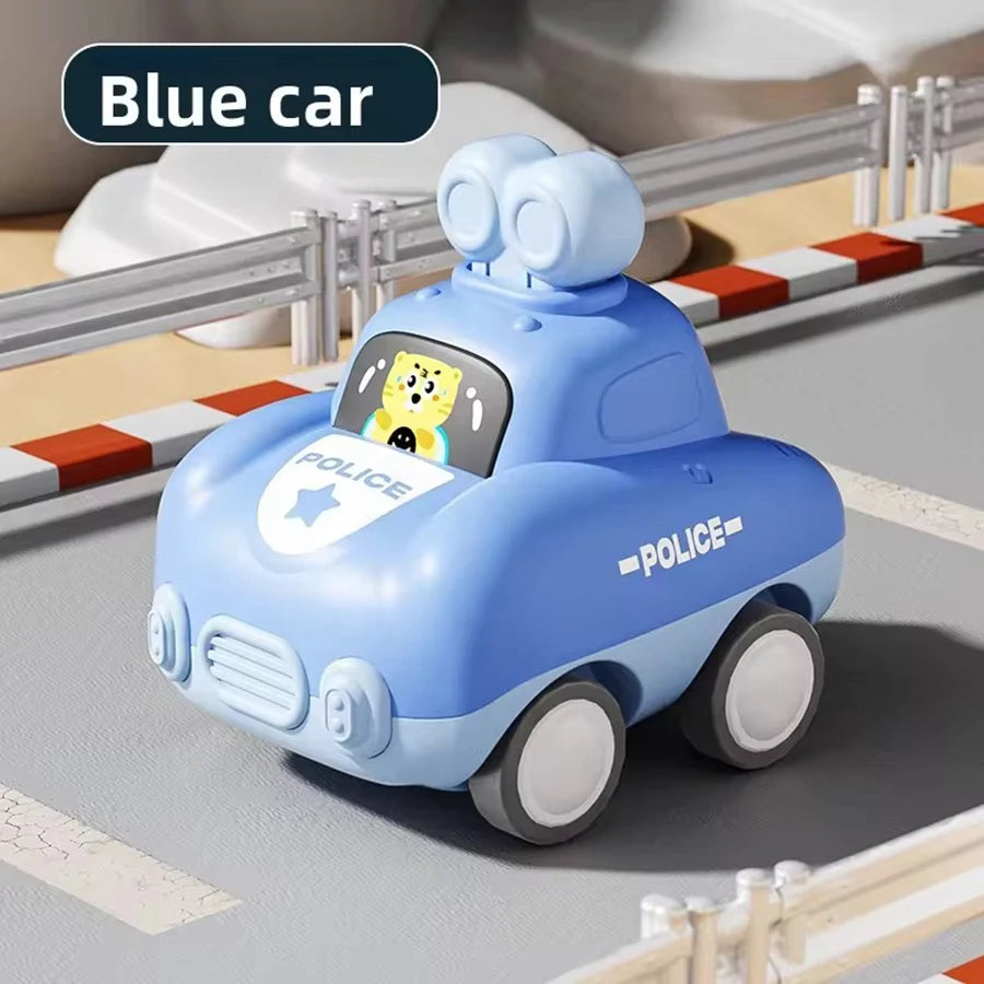 Inertia Pull-Back Cartoon Toy Car for Toddlers – Push and Go Car for Kids 1–3 Years