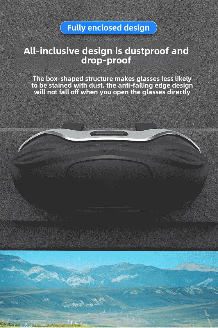 Portable Car Sunglasses Holder – Eyeglass Case & Sun Visor Clip for Driving