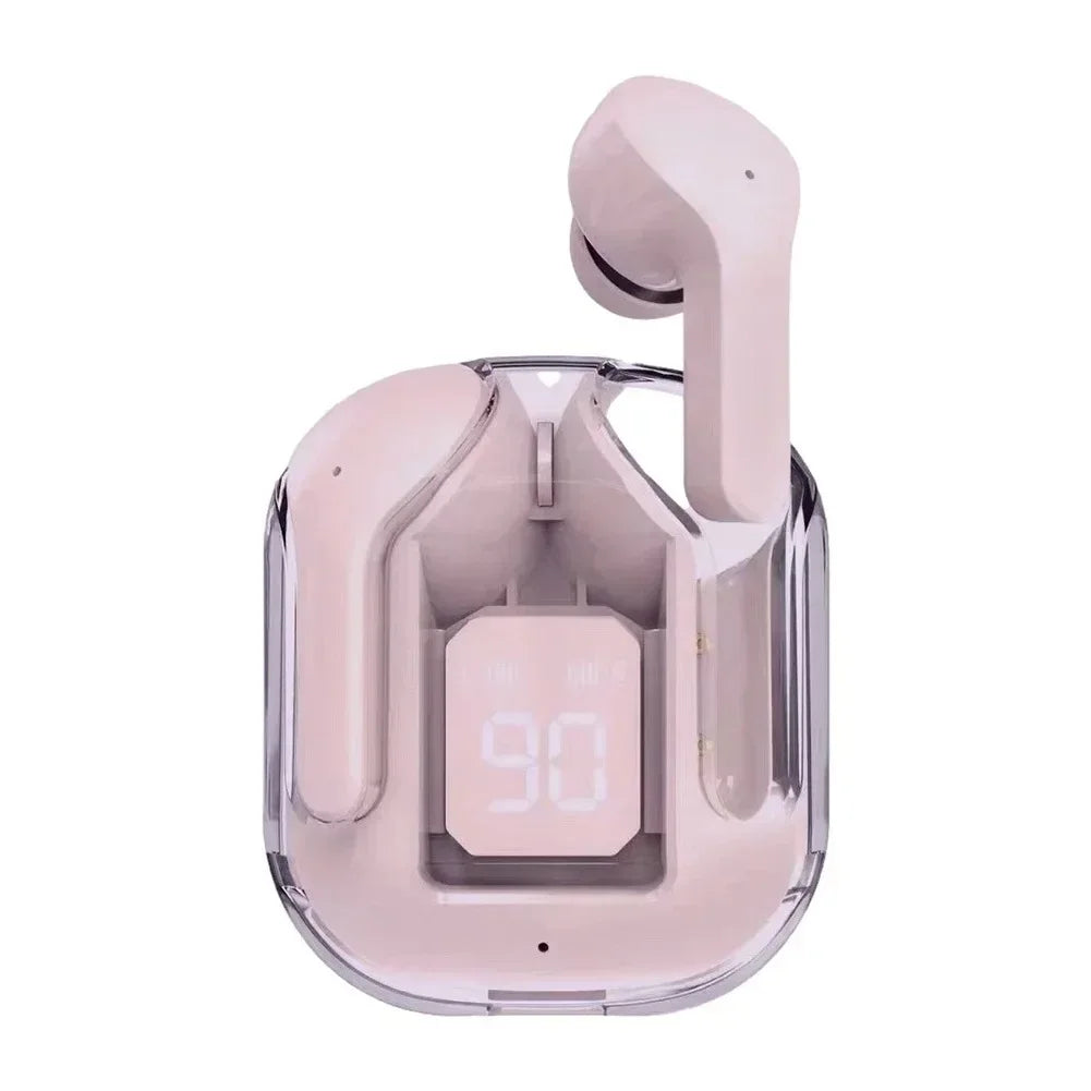 T2 Bluetooth 5.0 Wireless Earbuds, HiFi Stereo Sound, Transparent Case, LED Power Display Headphones