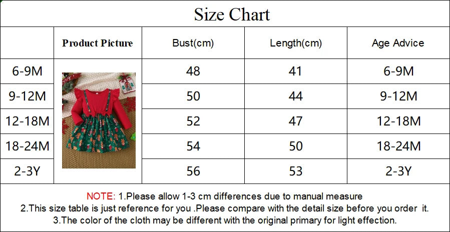 Baby Girl New Year Dress – Green Christmas Tree Print Outfit, “My First New Year” Costume for Newborns & Toddlers