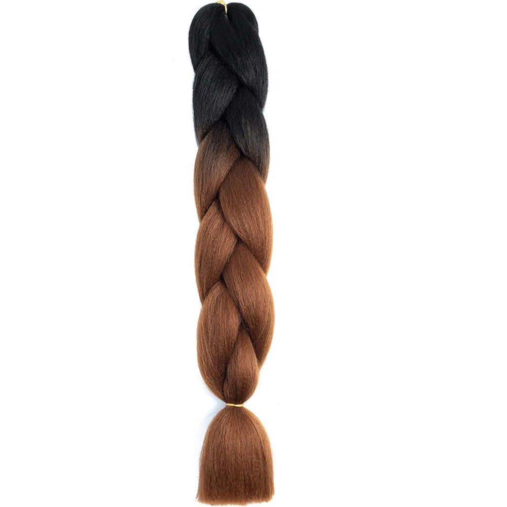 GlowStrands 24” Jumbo Braids for Kids & Adults – Ombre Kanekalon Hair Extensions, Easy Styling & Natural Feel