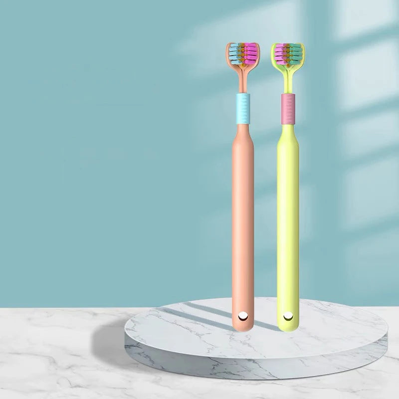 Three-Sided Toothbrush with Soft Ultra-Fine Bristles – Complete Oral Care & Gentle Teeth Cleaning