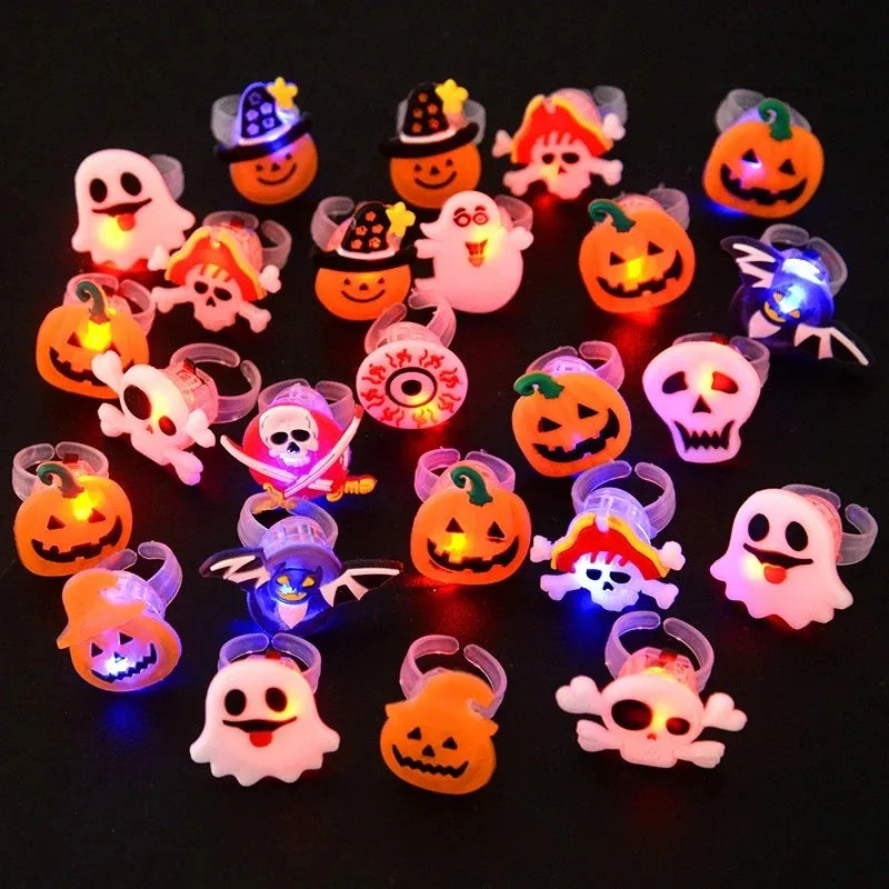 Halloween LED Flashing Rings Party Pack