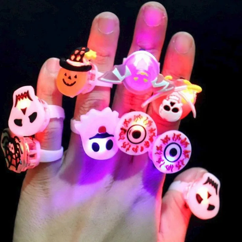 Halloween LED Flashing Rings Party Pack